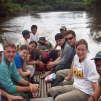 Geography students, local assistants and Professor Jim Penn.